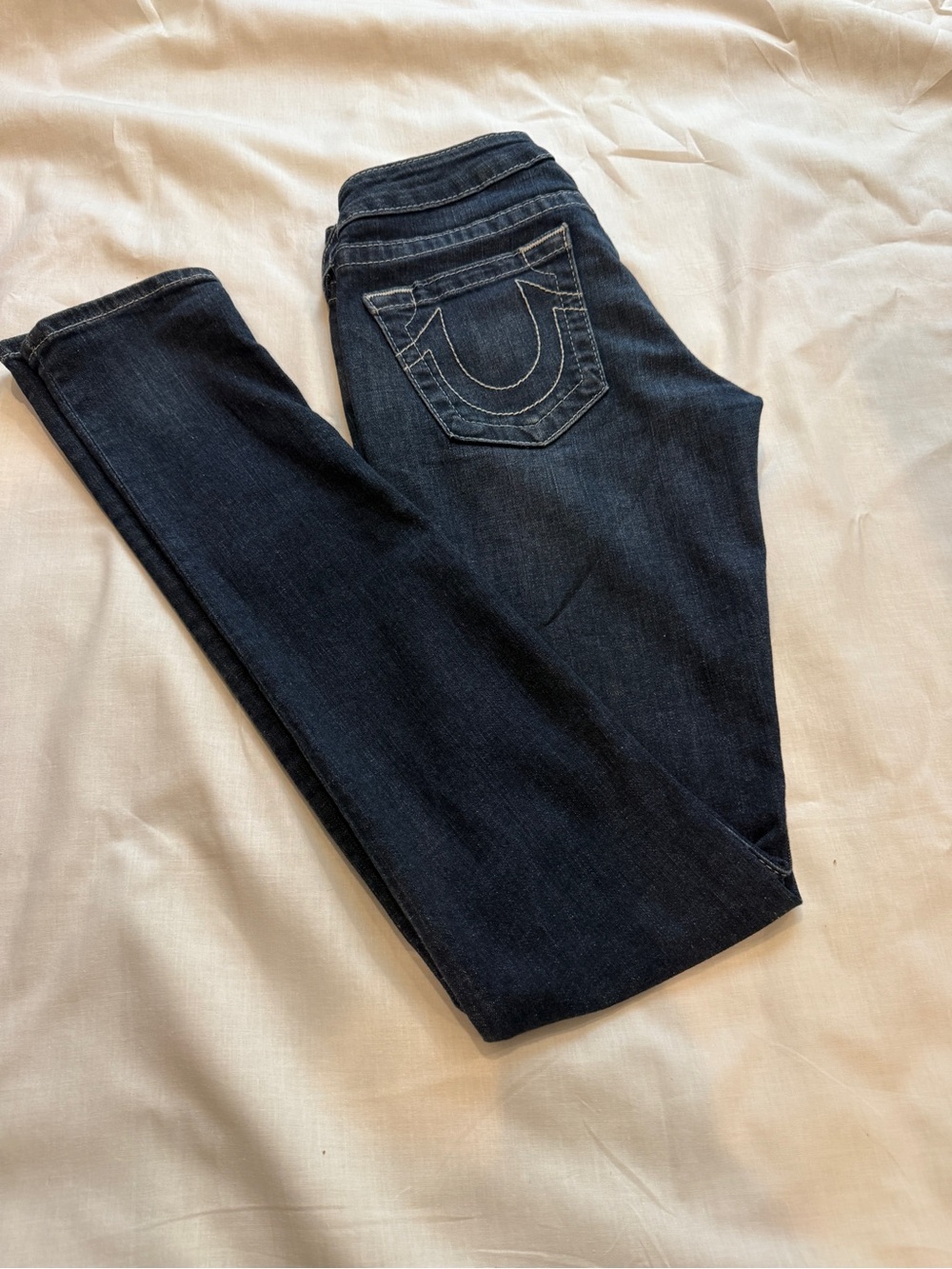 True Religion Women’s Size 27 Dark Blue Skinny Jeans - Picture 4 of 8